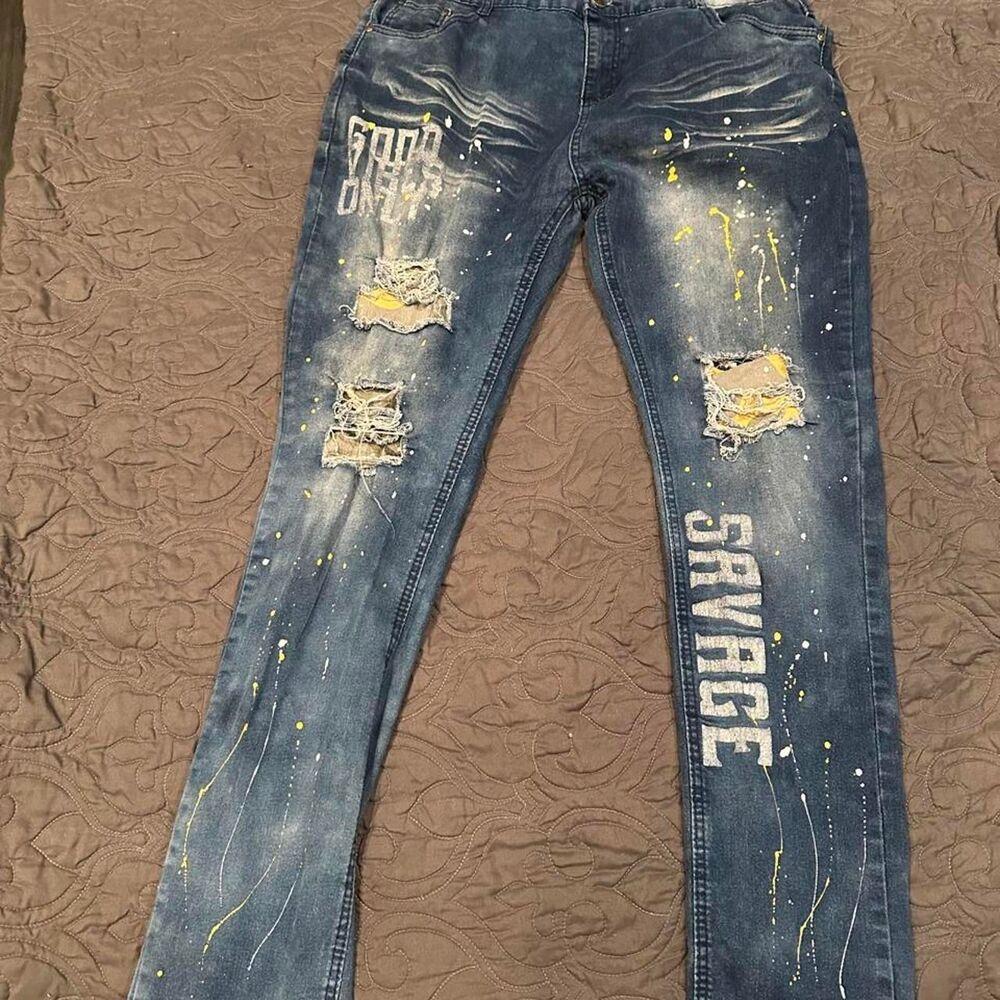 Unbranded Men's Blue and Navy Jeans